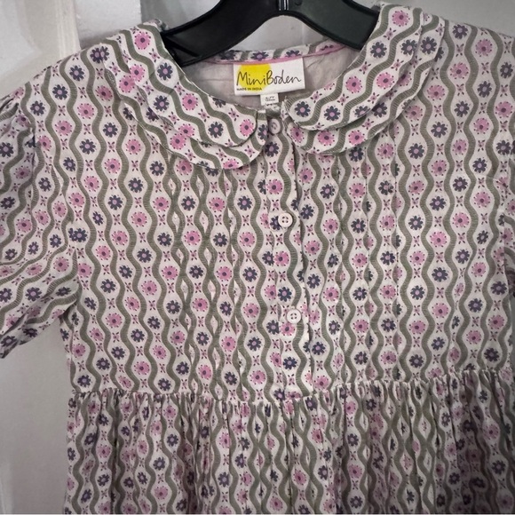 Mini Boden Floral Tea Dress Girls Size6-7 Years Old, Multicolor Collar Buttons - Picture 2 of 13